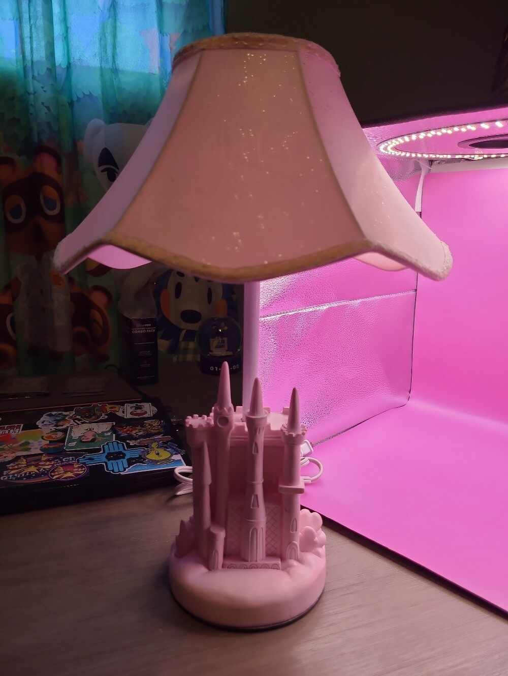 Disney Baby Cinderella Castle Lamp Pink with shade Rare Disney Baby Collection